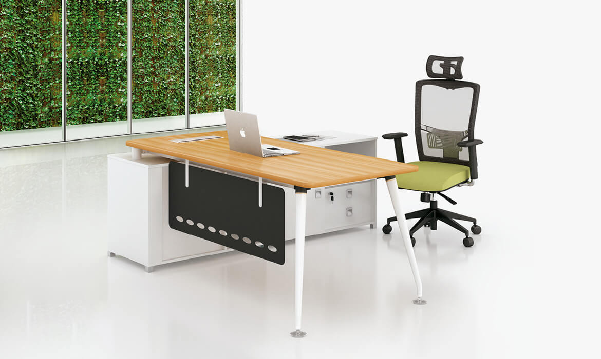 柚木L型长办公室主管桌（HC-93）