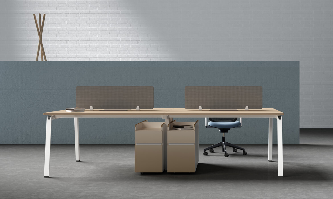 带铝脚的现代办公家具职员桌设计（HC-Yage）