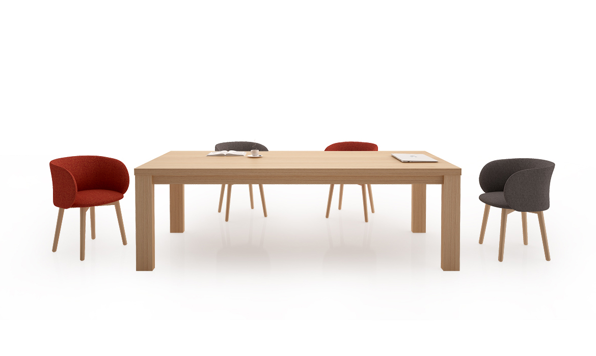 实木贴面办公室家用家具桌（HC-长桌）