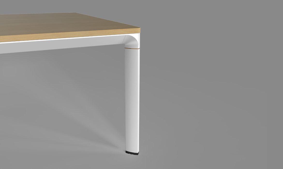 白色铝合金压铸办公框架桌腿（HC-89B）